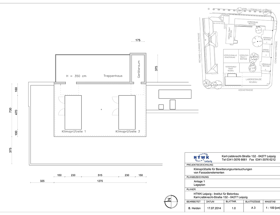 validlab - Klimaprfzellen - Lageplan